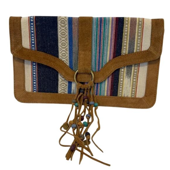 Shiraleah Chicago Southwestern Bohemian Clutch Handbag Beaded Tassels - Picture 1 of 13